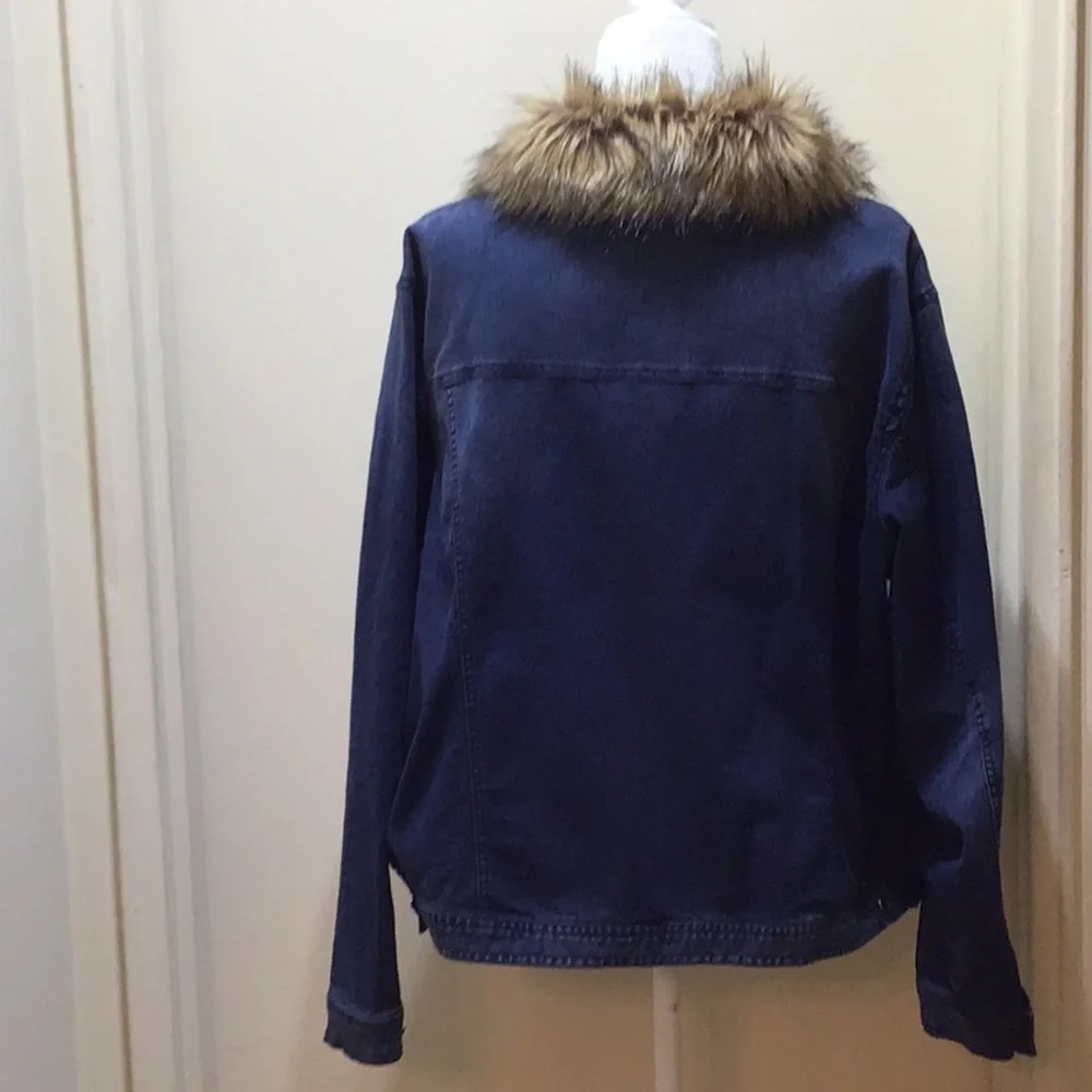 NWT IMAN WOMEN DENIM  BLUE WASH LONG SLEEVES JACKET SZ 2XL - Picture 4 of 11